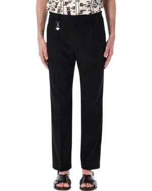 Prada Cotton Slim Fit Trousers - Black
