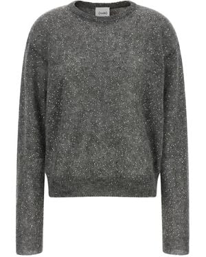 Nude Micro Sequin Sweater - Gray