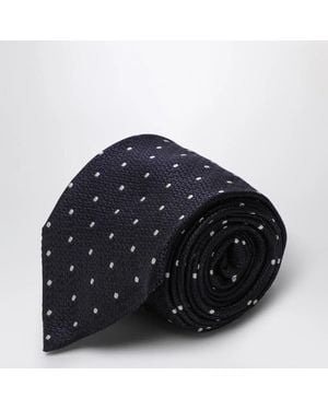 Destin Polka Dot Silk Tie - Blue