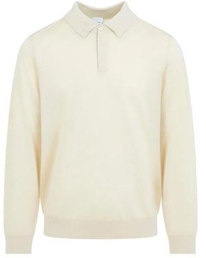 Paul Smith Light Fine Knit Polo Sweater - White