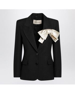 Valentino Singlebreasted Jacket With Bow - Black