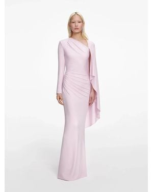 Self-Portrait Jersey Drape Maxi Dress - Pink