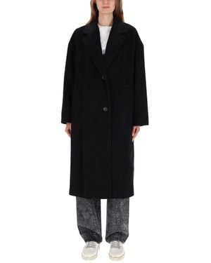Golden Goose Single-breasted Cocoon Coat - Black