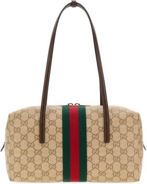 Gucci Gg Canvas Top Handle Bag - Natural