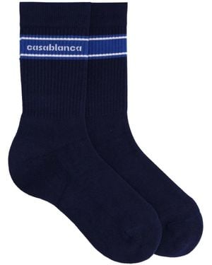 CASABLANCA Socks With Logo - Blue