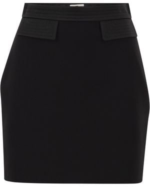 Elisabetta Franchi Mini Skirt With Tailored Waist Detailing - Black