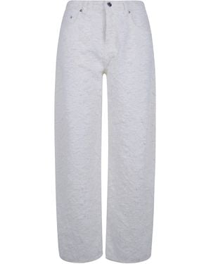 Haikure "Clyde Double Fur Denim" Wide Leg Jeans - White