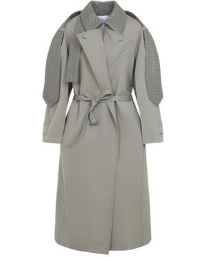 Bottega Veneta Desert Taupe Cotton Silk Trench - Grey