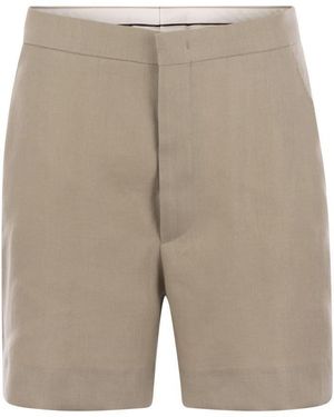 Tagliatore Linen Chino Bermuda Shorts - Grey
