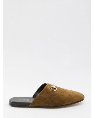 Gucci Suede Slippers - Brown