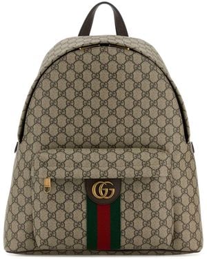Gucci Printed Canvas Medium Ophidia Backpack - Brown