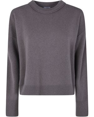 Mrz Cropped Oversized Round Neck Jumper - Grey