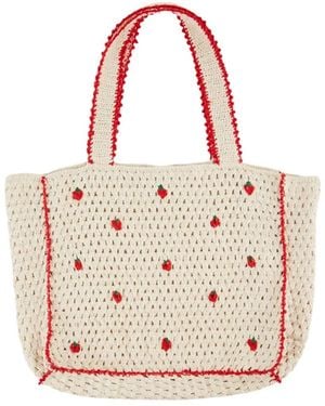 Emile Et Ida Emile & Ida Tote Bag Crochet Fleurs - Pink