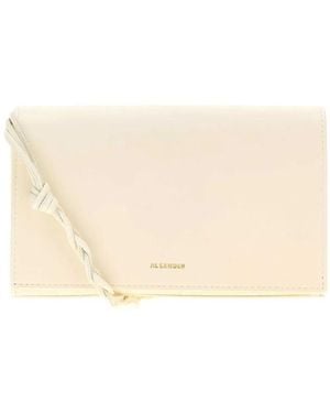 Jil Sander Ivory Leather Tangle Wallet - Natural