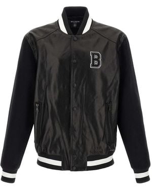 Balmain 'Varsity' Bomber Jacket - Black
