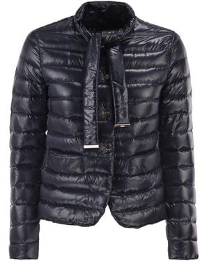 Herno Ultra-Light Down Jacket With Bow Neckline - Black