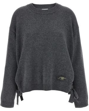 Ganni Side Laces Sweater - Gray