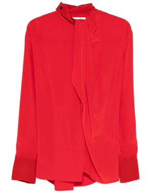 Victoria Beckham Blouse Draped Detail Neck Bow - Red
