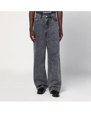 Basketcase Gallery Wide Leg Washed Jeans - Grey