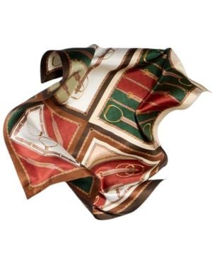 Gucci Horsebit Silk Carré Havana - Red