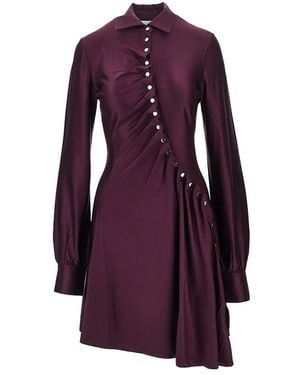 Rabanne Draped Jersey Mini Dress - Purple