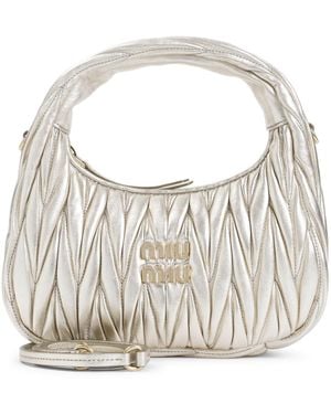Miu Miu Wander Matelassé Hobo Bag - White