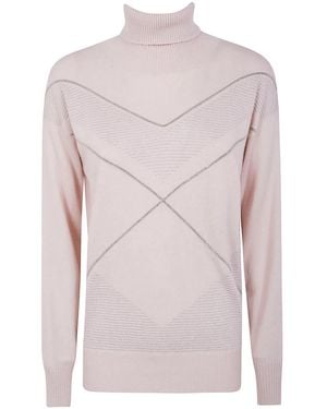 D.exterior High Neck Intarsio Lux - Pink