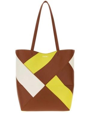 Loewe Puzzle Fold Tote Graphic M - Orange