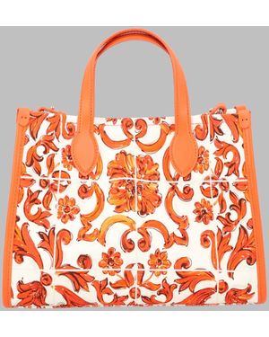 Dolce & Gabbana Dolce & Gabbana Shopping Canvas Stampato - Orange