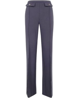 Elisabetta Franchi Trousers With Logo Buttons - Blue