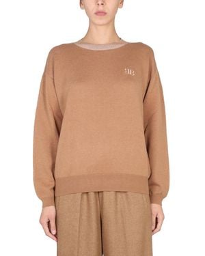 Ballantyne Shirt With Embroidered Logo - Natural