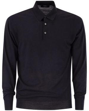 Fedeli Virgin Wool Polo Shirt - Blue