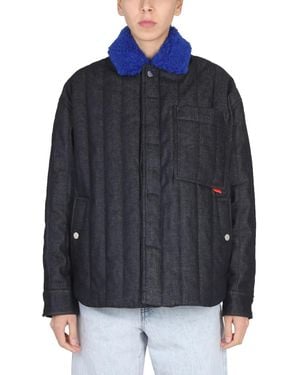 Sunnei Jacket With Faux Fur - Blue