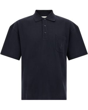 Saint Laurent 'Cassandre' Polo Shirt - Blue