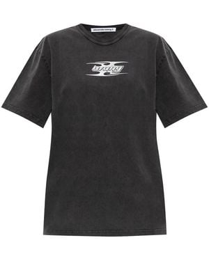 Alexander Wang Dark Cotton T-Shirt - Black
