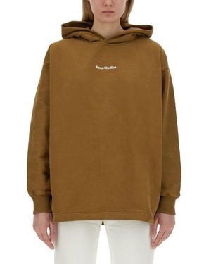 Acne Studios Sweatshirt With Logo - Brown