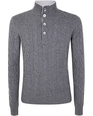 Barba Napoli Knitwear Polo - Grey