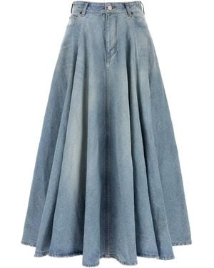 Balenciaga Godet Maxi Skirt - Blue