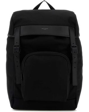 Saint Laurent Black Fabric City Backpack