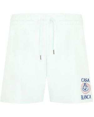 CASABLANCA Flock-Printed Shorts - White