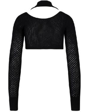 ANDREADAMO Fishnet-Knit Bra With Strappy Details - Black