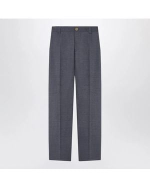 Versace Anthracite Wool Jogger Pants - Gray