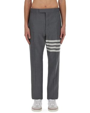 Thom Browne Classic Trousers With Martingale - Grey