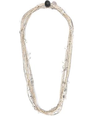 Maria Calderara Sylver-Clear Crystal Necklace - White