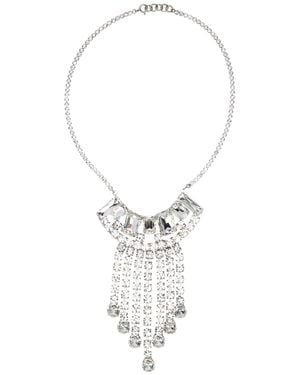 Dries Van Noten Pendant Necklace With Rhinestones - White
