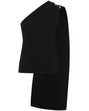Bottega Veneta Asymmetric Wool Blend Top For - Black