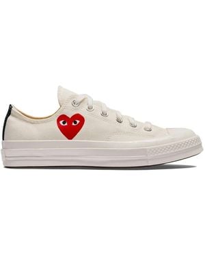 COMME DES GARÇONS PLAY Ivory Canvas Comme Des Garã§Ons X Converse Trainers - Pink