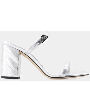 McQueen Leather Seal Mules - White