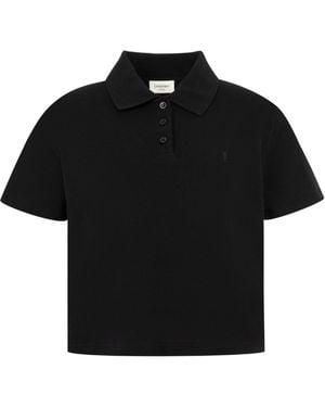 Saint Laurent Polo Corta Cassandre - Black