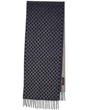 Gucci Gg Wool Cashmere Scarf - Blue